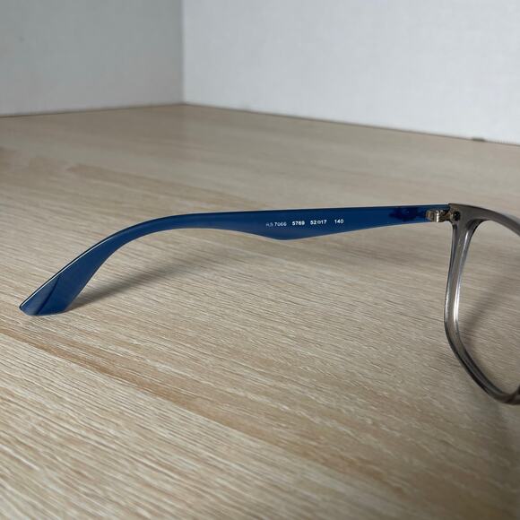 Ray-Ban RB7066 5769 Eyeglasses Blue Translucent Frames Only 52-17-140 - Picture 4 of 8